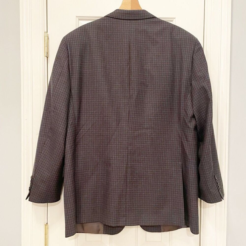 Hickey Freeman Plaid Blazer 100% Worsted Wool Made in the USA 46 Regular - Picture 4 of 8